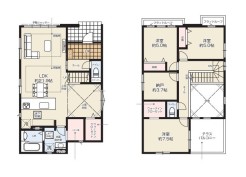 ～リビングイン階段を採用～
・リビングイン階段なので２階へ行く際、降りる際に必ずリビングを通る「ご家族の顔が見える」仕様。
・家族の距離が近づく間取となっております。
