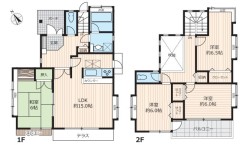 ～使い勝手の良い４ＬＤＫプラン～
・シンプルで使い勝手が良く、人気の高い４ＬＤＫのプランを採用。
・収納もしっかりございますので、お家の中がスッキリと片付きます。
