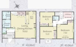 ～水回り集中プランを採用～
・キッチン・洗面など水回りを集中させることで家事のしやすい間取。
・日々の事なので家事導線もご見学の際にぜひチェックしてみてください。
(４号棟)