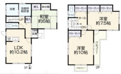 ～「離れ間」仕様の間取り～
・１階和室はリビングに接しず離れ間となっておりますので、独立した居室としてご利用可能。
・ご家族が多いご家庭でもプライバシーを守る事ができます。
