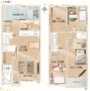 ～広々したＬＤＫを設けたプラン～
・ＬＤＫは２１.７帖。ご家族で過ごす空間だからこそ、余裕のある広さでお過ごしくださいませ。
・ご家族のお出掛けや帰宅がわかるリビングイン階段。
(１号棟)
