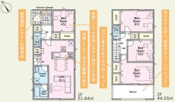 ～リビングイン階段を採用～
・リビングイン階段なので２階へ行く際、降りる際に必ずリビングを通る「ご家族の顔が見える」仕様。
・家族の距離が近づく間取となっております。
