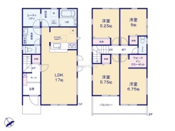 ～広々したＬＤＫを設けたプラン～
・ＬＤＫは何と17帖。ご家族で過ごす空間だからこそ、余裕のある広さでお過ごしくださいませ。
・ご内覧の際は家具の配置などもイメージしてみてくださいね。

