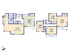 ～５ＬＤＫの余裕の間取り～
・ご家族が多いご家庭でも安心の５ＬＤＫの間取り。
・部屋が余っても物置としてのご利用もできますので、まさに「大は小を兼ねる」余裕の間取りです。

