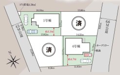 ～カースペース２台以上確保～
・各棟カースペースが２台以上ございますので、車通勤の方にもお勧めのプランとなっております。
・余裕の敷地で余裕のある新生活をお過ごしいただけます。