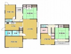 ～５ＬＤＫの余裕の間取り～
・ご家族が多いご家庭でも安心の５ＬＤＫの間取り。
・部屋が余っても物置としてのご利用もできますので、まさに「大は小を兼ねる」余裕の間取りです。
