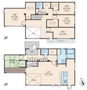 ～５ＳＬＤＫの余裕の間取り～
・ご家族が多いご家庭でも安心の５ＳＬＤＫの間取り。
・部屋が余っても物置としてのご利用もできますので、まさに「大は小を兼ねる」余裕の間取りです。
