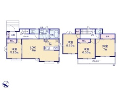 ～使い勝手の良い４ＬＤＫプラン～
・シンプルで使い勝手が良く、人気の高い４ＬＤＫのプランを採用。
・収納もしっかりございますので、お家の中がスッキリと片付きます。
（B号棟）