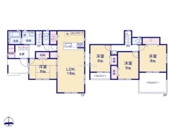 ～全居室南向きの間取り～
・各居室が南向きなので穏やかな陽の入る陽当り良好な仕様。
・明るい空間でくつろぎのお時間をお過ごしいただけます。
