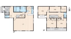 ～広々したＬＤＫを設けたプラン～
・ＬＤＫは何と26帖。ご家族で過ごす空間だからこそ、余裕のある広さでお過ごしくださいませ。
・ご内覧の際は家具の配置などもイメージしてみてくださいね。
