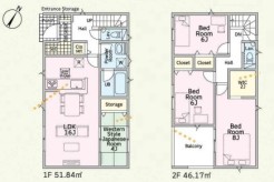 ～収納豊富なプランを採用～
・ウォークインクローゼット、シューズインクロークなど収納豊富なプランを採用。
・今のお住まいと収納力をぜひ比較してみてください。
(１号棟)