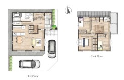 ～無駄のない３ＬＤＫプランを採用～
・最も数の多い４ＬＤＫでは意外と部屋を持て余してしまう方に人気の３ＬＤＫを採用。
・ＤＩＮＫＳ世帯の方、お子様が独立されたご夫婦にも人気の間取りです。
1号棟間取り図