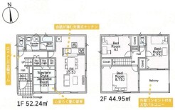 ~使い勝手の良い4LDKプラン~
・シンプルで使い勝手が良く、人気の高い4LDKのプランを採用。
・収納もしっかりございますので、お家の中がスッキリと片付きます。