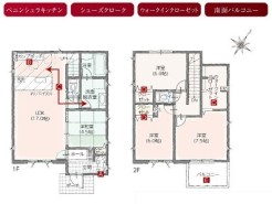 ～使い勝手の良い４ＬＤＫプラン～
・シンプルで使い勝手が良く、人気の高い４ＬＤＫのプランを採用。
・収納もしっかりございますので、お家の中がスッキリと片付きます。
