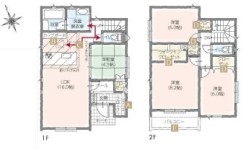 ～使い勝手の良い４ＬＤＫプラン～
・シンプルで使い勝手が良く、人気の高い４ＬＤＫのプランを採用。
・収納もしっかりございますので、お家の中がスッキリと片付きます。