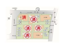 ～全７棟の新規コミュニティ～
・全７棟の新規開発地なので、綺麗な区画が広がります。
・昔からの街並みにポツンと１棟建つ場合と違い、周囲に馴染みやすいのも嬉しいポイントですね。

