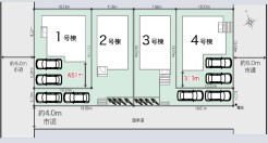 ～陽当りの良い南道路の立地～
・各棟南側に道路がございますので、穏やかな陽の入る陽当り良好なお住まい。
・将来的にも陽当りが確保されているのが嬉しいポイントですね。
