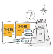 ～カースペース２台以上確保～
・各棟カースペースが２台以上ございますので、車通勤の方にもお勧めのプランとなっております。
・余裕の敷地で余裕のある新生活をお過ごしいただけます。（２号棟）


