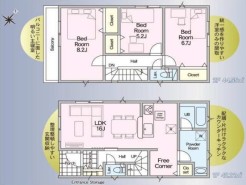 ～無駄のない３ＬＤＫプランを採用～
・最も数の多い４ＬＤＫでは意外と部屋を持て余してしまう方に人気の３ＬＤＫを採用。
・ＤＩＮＫＳ世帯の方、お子様が独立されたご夫婦にも人気の間取りです。
