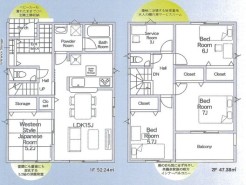 ～使い勝手の良い４ＬＤＫプラン～
・シンプルで使い勝手が良く、人気の高い４ＬＤＫのプランを採用。
・収納もしっかりございますので、お家の中がスッキリと片付きます。（１号棟）
