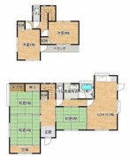 ～５ＬＤＫの余裕の間取り～
・ご家族が多いご家庭でも安心の５ＬＤＫの間取り。
・部屋が余っても物置としてのご利用もできますので、まさに「大は小を兼ねる」余裕の間取りです。
