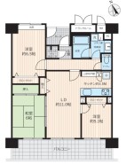 ～お部屋の中心にＬＤＫを配置～
・中心にＬＤＫが来ることで自然とご家族が集まりやすい間取を採用。
・長い時間を過ごす居室に陽が当たるのも嬉しいポイントです。

