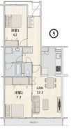 ～南向きのＬＤＫプラン～
・ご家族で過ごすＬＤＫを南向きとする事で穏やかな陽の入る空間に。
・やはり陽当りの良いリビングというのは魅力的ですね。
