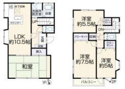 ～使い勝手の良い４ＬＤＫプラン～
・シンプルで使い勝手が良く、人気の高い４ＬＤＫのプランを採用。
・収納もしっかりございますので、お家の中がスッキリと片付きます。
