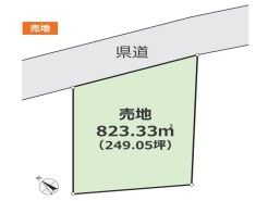 ～余裕のある広々した敷地～
・土地面積はなんと823平米。余裕の敷地で余裕のある新生活をお過ごしいただけます。
・線引き前宅地のため、どなたでも建築可能。
