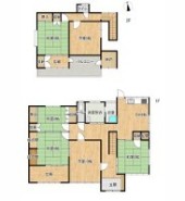 ～６ＤＫの余裕の間取り～
・ご家族が多いご家庭でも安心の６ＤＫの間取り。
・部屋が余っても物置としてのご利用もできますので、まさに「大は小を兼ねる」余裕の間取りです。
