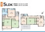 ～５ＬＤＫの余裕の間取り～
・ご家族が多いご家庭でも安心の５ＬＤＫの間取り。
・部屋が余っても物置としてのご利用もできますので、まさに「大は小を兼ねる」余裕の間取りです。
