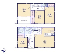 ~使い勝手の良い4LDKプラン~
・シンプルで使い勝手が良く、人気の高い4LDKのプランを採用。
・収納もしっかりございますので、お家の中がスッキリと片付きます。
