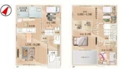 ~間取り変更も可能なプラン~
・2階11.3帖の洋室は間仕切りを造る事で2部屋に分ける事が可能。
・ご家族の状況に応じて部屋の数を変更できるプランです。