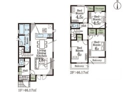 ~リビングイン階段を採用~
・リビングイン階段なので2階へ行く際、降りる際に必ずリビングを通る「ご家族の顔が見える」仕様。
・家族の距離が近づく間取となっております。
(1号棟)