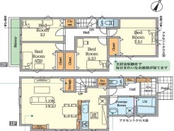 ~リビングイン階段を採用~
・リビングイン階段なので2階へ行く際、降りる際に必ずリビングを通る「ご家族の顔が見える」仕様。
・家族の距離が近づく間取となっております。