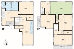 ~5LDKの余裕の間取り~
・ご家族が多いご家庭でも安心の5LDKの間取り。
・部屋が余っても物置としてのご利用もできますので、まさに「大は小を兼ねる」余裕の間取りです。