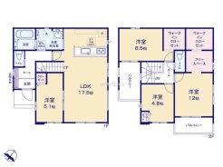 ~リビングイン階段を採用~
・リビングイン階段なので2階へ行く際、降りる際に必ずリビングを通る「ご家族の顔が見える」仕様。
・家族の距離が近づく間取となっております。