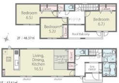 ~全居室南向きの間取り~
・各居室が南向きなので穏やかな陽の入る陽当り良好な仕様。
・明るい空間でくつろぎのお時間をお過ごしいただけます。