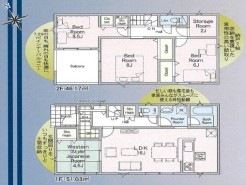 ~「納戸」のあるプランを採用~
・納戸があるので季節物や趣味の道具、普段使わないものなど様々なものがスッキリと片付きます。
・収納力があるのでタンスなどを置いて部屋が狭くならずに済みます。
(1号棟)