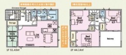 ~全室2面採光の間取り~
・各お部屋が2面採光になっているので穏やかな陽が降り注ぐ陽当り良好な仕様。
・明るい空間でくつろぎのお時間をお過ごしいただけます。
