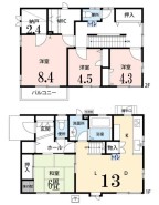~使い勝手の良い4LDKプラン~
・シンプルで使い勝手が良く、人気の高い4LDKのプランを採用。
・収納もしっかりございますので、お家の中がスッキリと片付きます。