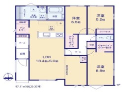 ~間取り変更も可能なプラン~
・LDK23.4帖の洋室は間仕切りを造る事で2部屋に分ける事が可能。
・ご家族の状況に応じて部屋の数を変更できるプランです。