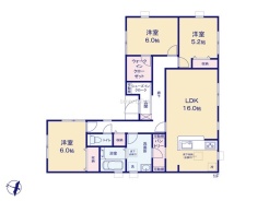 ~無駄のない3LDKプランを採用~
・最も数の多い4LDKでは意外と部屋を持て余してしまう方に人気の3LDKを採用。
・DINKS世帯の方、お子様が独立されたご夫婦にも人気の間取りです。