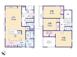 ~無駄のない3LDKプランを採用~
・最も数の多い4LDKでは意外と部屋を持て余してしまう方に人気の3LDKを採用。
・DINKS世帯の方、お子様が独立されたご夫婦にも人気の間取りです。