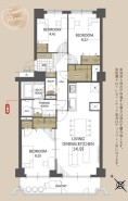~南西向きのLDKプラン~
・ご家族で過ごすLDKを南西向きとする事で穏やかな陽の入る空間に。
・やはり陽当りの良いリビングというのは魅力的ですね。