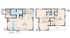 ~間取り変更も可能なプラン~
・2階11.5帖の洋室は間仕切りを造る事で2部屋に分ける事が可能。
・ご家族の状況に応じて部屋の数を変更できるプランです。