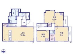 ~間取り変更も可能なプラン~
・2階10.2帖の洋室は間仕切りを造る事で2部屋に分ける事が可能。
・ご家族の状況に応じて部屋の数を変更できるプランです。
(1号棟)