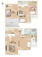 ~間取り変更も可能なプラン~
・1階24.2帖のLDKは間仕切りを造る事で2部屋に分ける事が可能。
・ご家族の状況に応じて部屋の数を変更できるプランです。