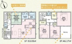 ~使い勝手の良い4LDKプラン~
・シンプルで使い勝手が良く、人気の高い4LDKのプランを採用。
・収納もしっかりございますので、お家の中がスッキリと片付きます。